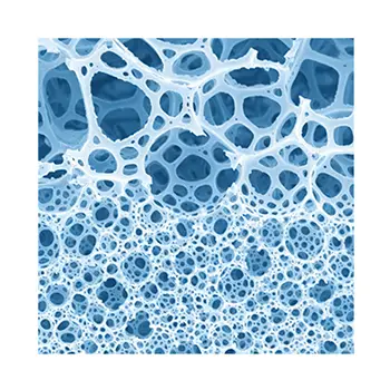 Diagram 2: Swollen fibers demonstrate the core‘s high-capacity absorption and retention.