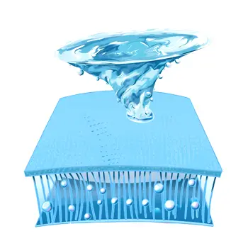 Diagram 1: Vertical fiber alignment in the core enables rapid upward fluid acquisition.